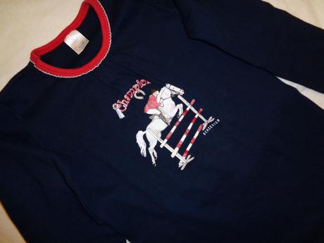 Modročervená mikina s koníkem, schiesser,116