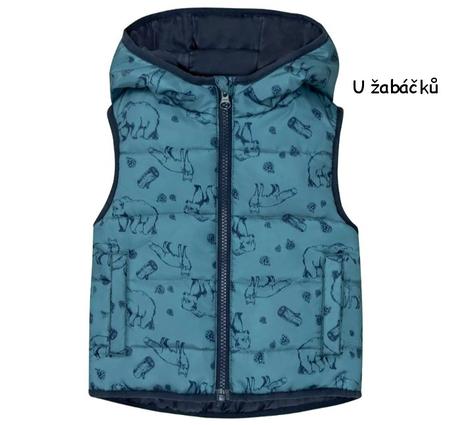 Klučičí prošívaná vesta zvířátková vel. 116, lupilu,116