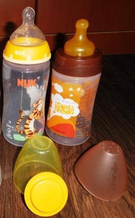 2 x lahvičky se savičkami- nuk,suavinex, suavinex