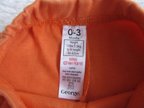 Oranžové bavlněné šortky v.0-3 měs., george,62