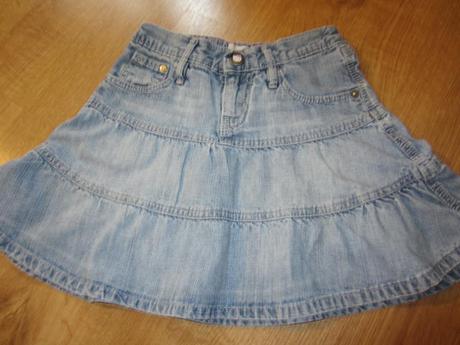Měkká džínová, rifl pohodlná sukýnka s hello kitty, h&m,104
