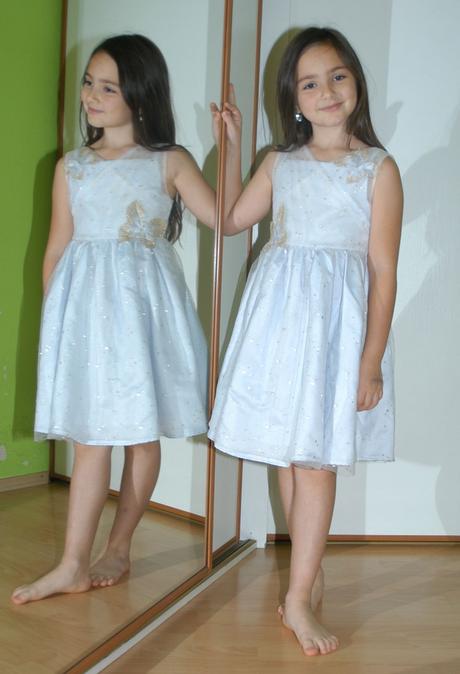 Slavnostní společenské sváteční šedo-zlaté šaty, monsoon,104