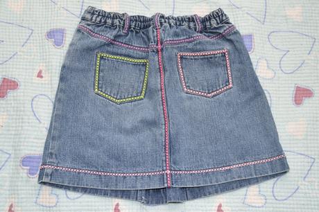 110 116 122 džínová sukně s okrasným stehem, 116