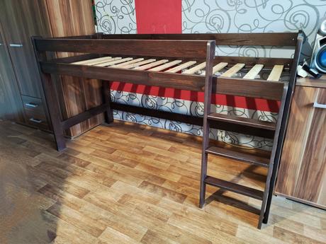 Patrová/vyvýšená postel z masivu, šířka (cm): 85,délka (cm): 210