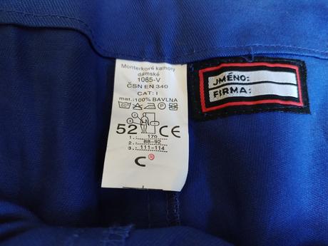 Nové montérky dámské vel 48 52, xxxl