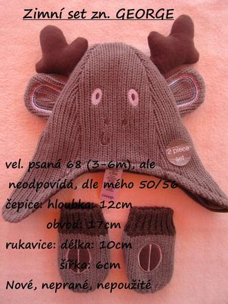 Zimní set čepice a rukavic zn. george, george,56
