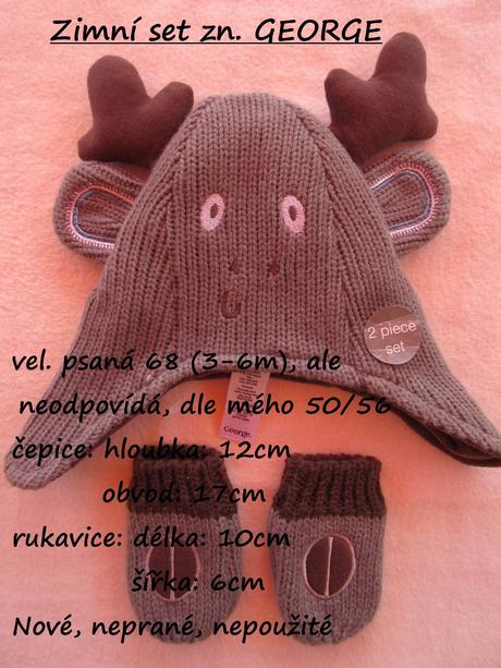 Zimní set čepice a rukavic zn. george, george,56
