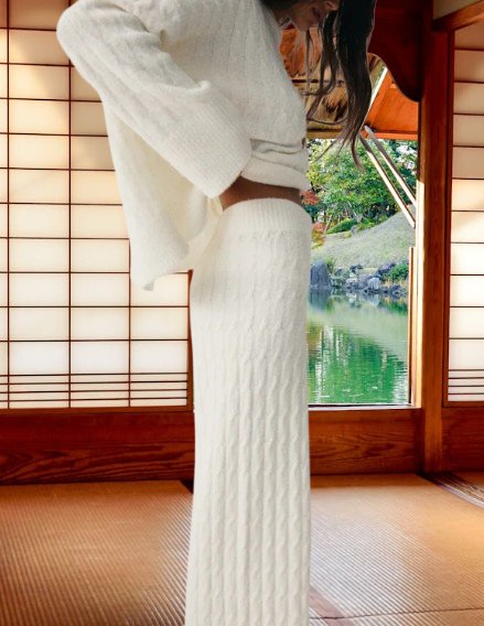 H&m pletené kalhoty jogger s copánkovým vzorem, h&m