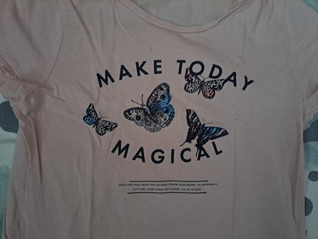 Tričko motýlci, h&m,146