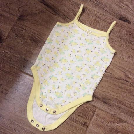 Bavlněné body na ramínka s kytičkami, nutmeg,80