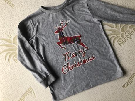 Šedé vánoční pyžamové triko, 116