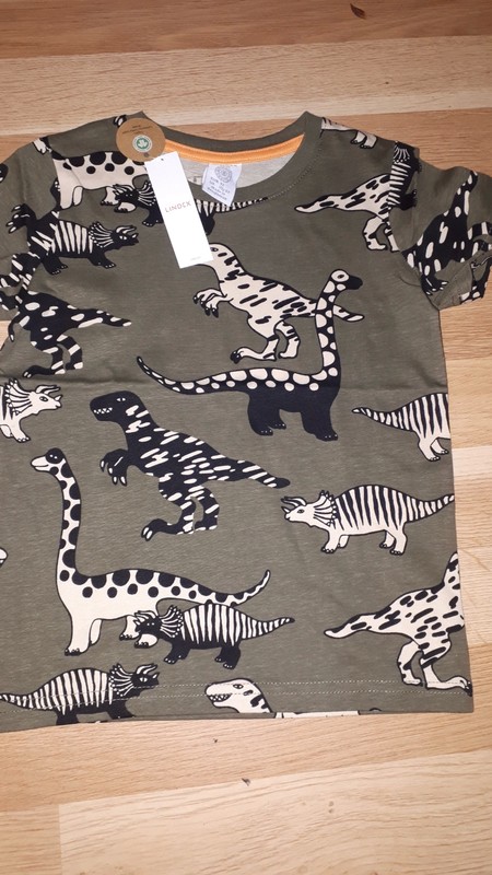 Hnědé tričko s dinosaury 92 lindex, lindex,92