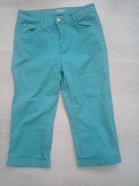 Tyrkysové 3/4 kalhoty 152,158, 152