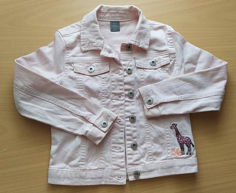 Riflová bundička lososová se žirafou, pepco,128