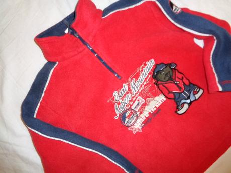 Krásná červená flízová mikina s výšivkou, palomino,116