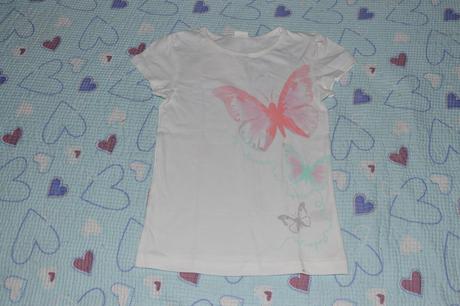 2x bio bavlněné triko, duopak, s motýlky, c&a,116