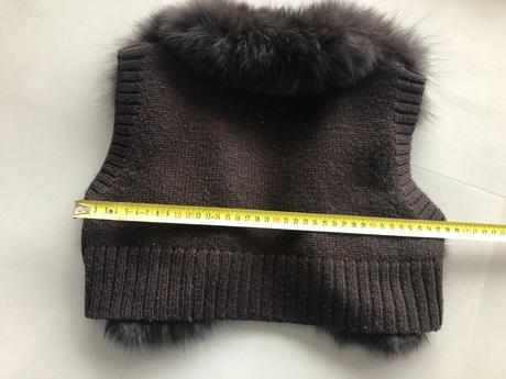 Luxusní pravá kožešina vesta bolerko 36 list hnědá, 36