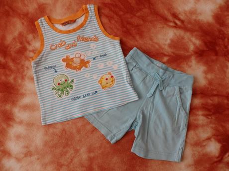 Tílko s vodními živočichy + kraťasy, mayoral,86