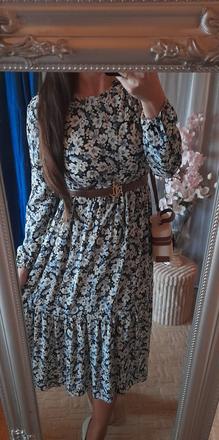 Clockhouse květované viskózové dlouhé šaty, clockhouse,38