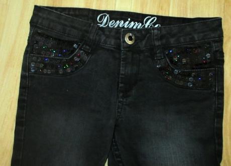 Rifle s ozdobnými flitry, denim co,146