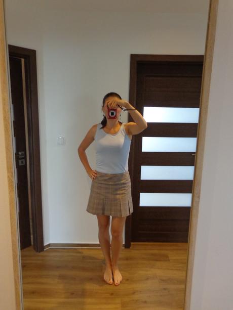 Skládaná jemně kostkovaná minisukně, xs