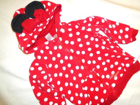 Krásná červená puntíkatá mikina minnie, disney,92