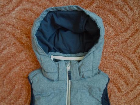 Modrá zateplená vesta vestička h&m, h&m,134