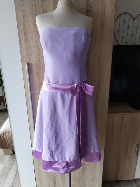 Lila fialové šaty bez ramínek vel m 38, m