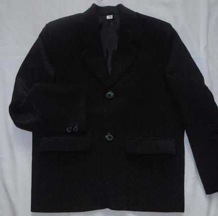 O49. dokonalé černo-stříbřité společenské sako, 104