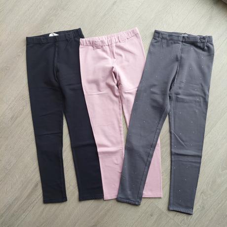 Dětské teplé legíny 3x vel. 140, h&m,140