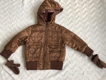 Verbautet 102 - 4 roky 104/110 hneda bunda a rukav, 104