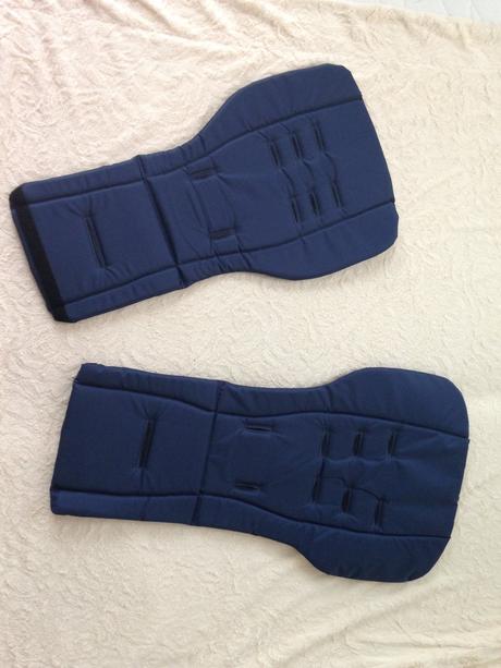 Sada modrých podložek do kočíka phil and teds, phil&teds