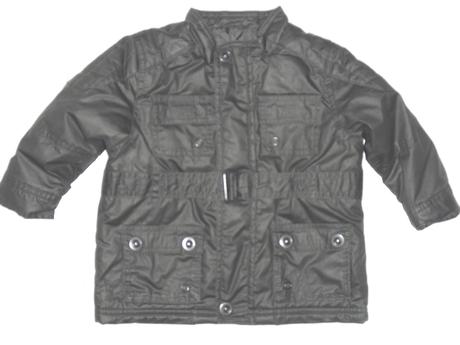 Luxusní černá přechodová bunda s páskem, 80