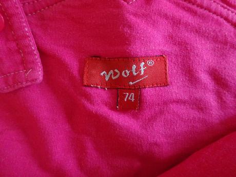 Tepláky s laclem sytě růžové, vel. 74, wolf,74