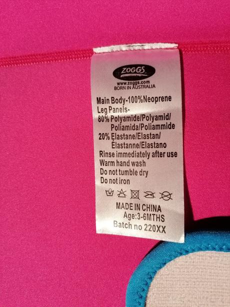 Neoprenové plavky pro miminka zn.zoggs vel 3-6 měs,