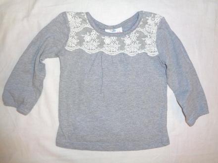 Nádherné šedé tričko s krajkou, topomini,74