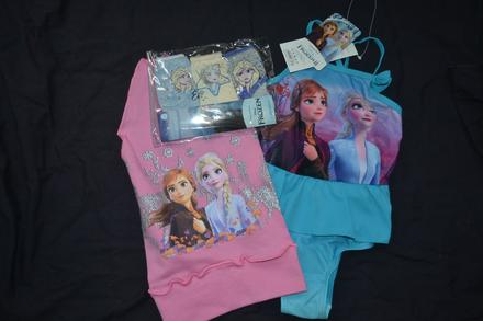 Frozen set,plavky,3xkalhotky,šátek,na 2-3roky, 86–98