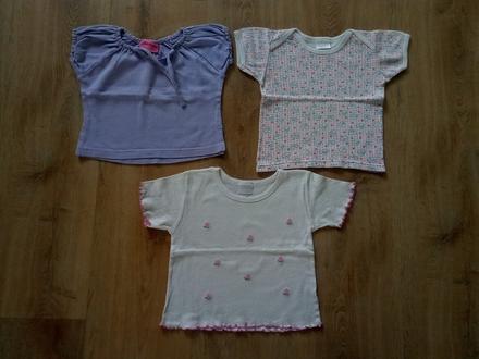 3 x tričko krátký rukáv, 86-92, 86