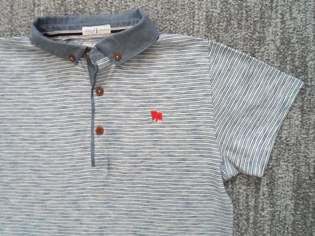 Bílé modré tričko triko s límečkem polo, 146