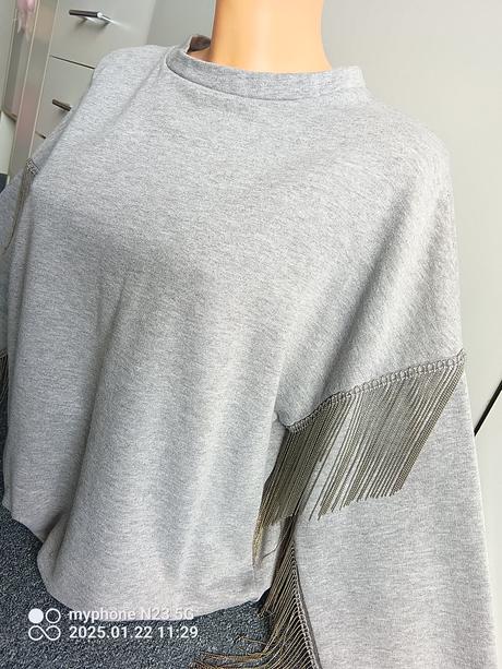 Mikina s řetízky zn."h&m" vel."l" i větší, h&m,l