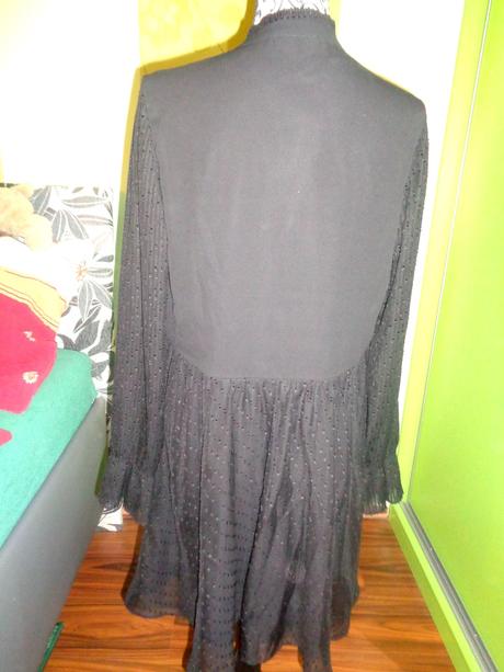 Černé splývavé elegantní šaty, orsay,42