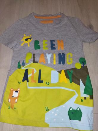 Šedé tričko s potiskem 116, marks & spencer,116