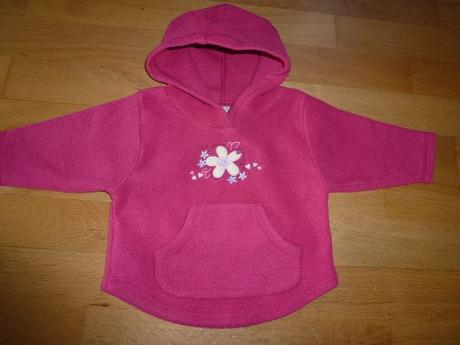 Flísová/fleesová malinová mikina s kapucí, bhs,74