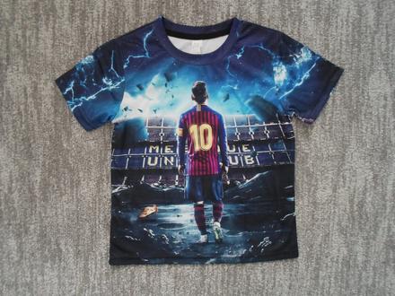 Modré tričko triko krátký rukáv messi, 110