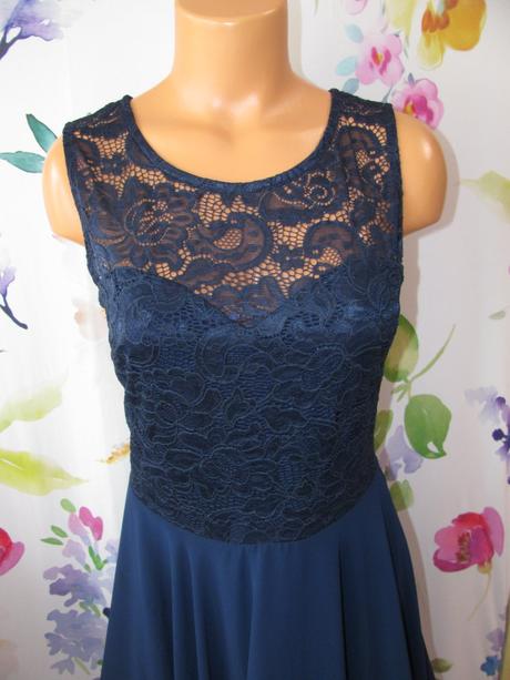 Luxusní dámské, dívčí společenské modré šaty, 40