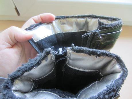 Teplé lakované kozačky, s kožíškem nelli blu, nelli blu,25