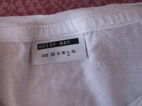 Bílé bavlněné dámské tričko noisy may, l