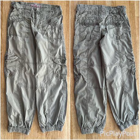 Šedozelené kalhoty f&f vel. 122/128, f&f,122