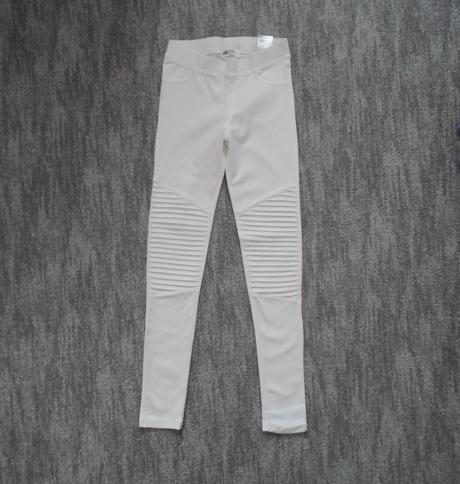 Bílé legíny tregíny džegíny kalhoty skinny, h&m,158