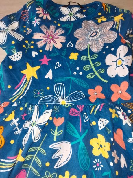 Modré šaty s květy 92 george, george,92